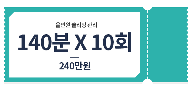 올인원 관리 140분*20회 440만원 가격표