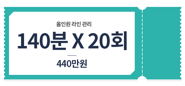 올인원 관리 140분*20회 440만원 가격표